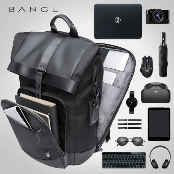 Bange Men Fashion Backpack Multifunctional Waterproof Backpack Daily Travel Bag Casual School Rucksack for Unisex - Image 2