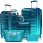 Luggage Sets 6 Piece, Expandable PC+ABS Hardside Multicolor Suitcase Sets with TSA Lock Double Spinner Wheels, Ocean Breeze
