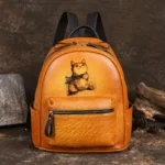 2024 New Retro Women’s Backpack Designer Hand drawn Genuine Leather Luxury Women’s School Backpack Women’s Backpack