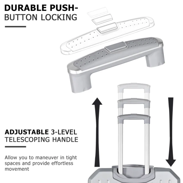 3PCS Luggage Set ABS Hardside Travel Luggage with Spinner TSA for Business Trip ABS Travel Luggage Set - Image 5