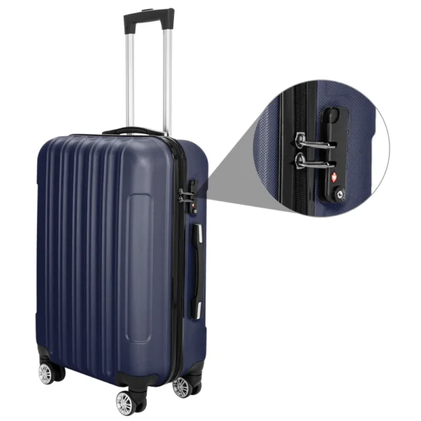 3-in-1 Multifunctional Large Capacity Traveling Storage Suitcase Luggage Set Navy Blue - Image 3