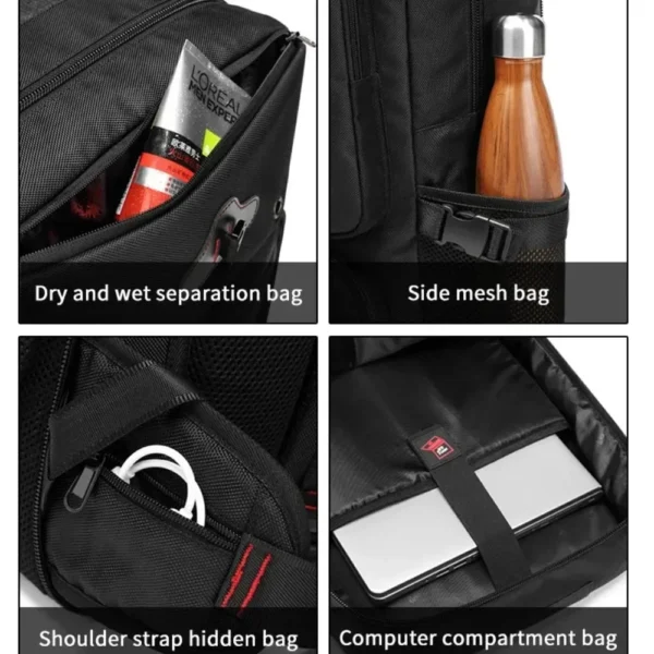 Men 35/50/60/80L Travel Backpack Laptop Business Dual Use Backpack Expandable USB Port Bag Large Capacity Waterproof Backpack - Image 4