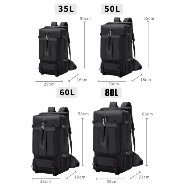 Men 35/50/60/80L Travel Backpack Laptop Business Dual Use Backpack Expandable USB Port Bag Large Capacity Waterproof Backpack - Image 5