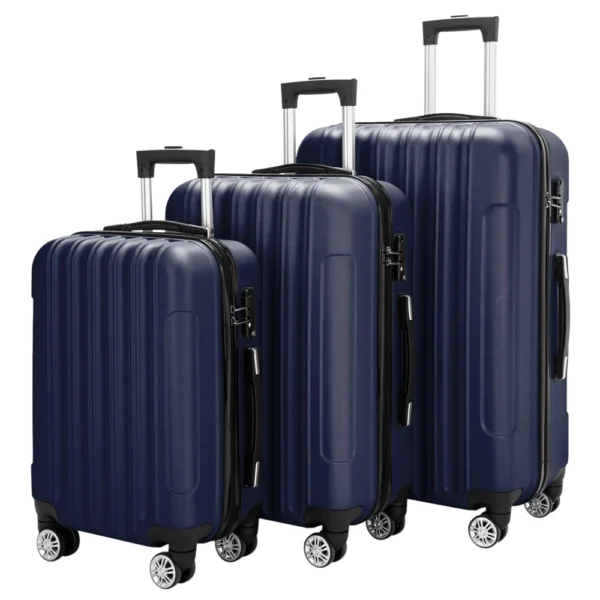 3-in-1 Multifunctional Large Capacity Traveling Storage Suitcase Luggage Set Navy Blue - Image 4