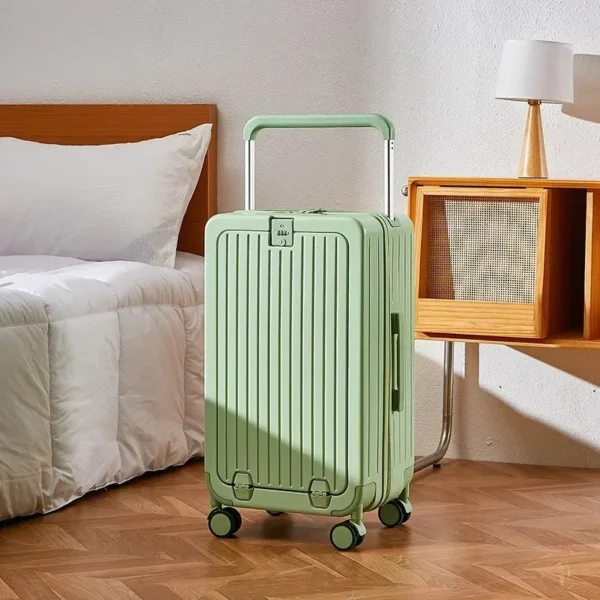 New 20"22"24"26 Inch Travel Suitcase Multifunctional Front Open Cover Trolley Case with Cup Holder Boarding Box Rolling Luggage - Image 3