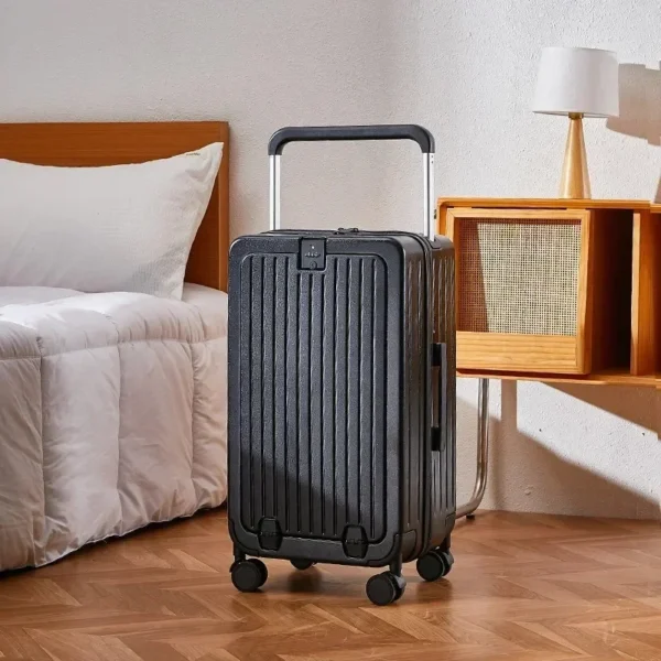 New 20"22"24"26 Inch Travel Suitcase Multifunctional Front Open Cover Trolley Case with Cup Holder Boarding Box Rolling Luggage - Image 5