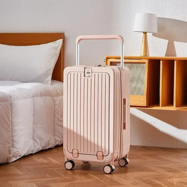 New 20"22"24"26 Inch Travel Suitcase Multifunctional Front Open Cover Trolley Case with Cup Holder Boarding Box Rolling Luggage - Image 2
