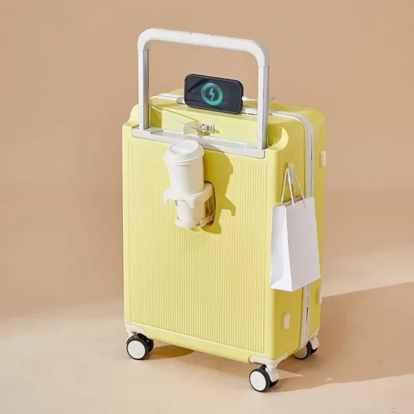 Trunk Luggage Thickened Trolley Case 20 22 24 26 Inch Multifunctional Ladies Wide Trolley Boarding Box Rolling Suitcase Password - Image 6