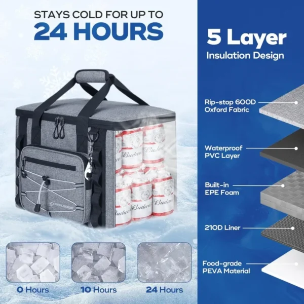 30 & 75 Can Soft Cooler Bags with Insulation and Leakproof Design - Image 3